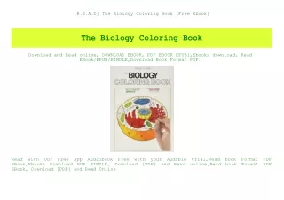 [R.E.A.D] The Biology Coloring Book [Free Ebook]