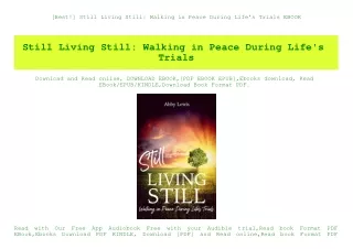 [Best!] Still Living Still Walking in Peace During Life's Trials EBOOK