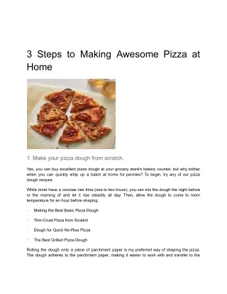 3 Steps to Making Awesome Pizza at Home