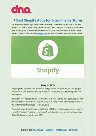 7 Best Shopify Apps for E-commerce Stores
