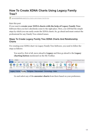 how to create xdna charts using legacy family tree