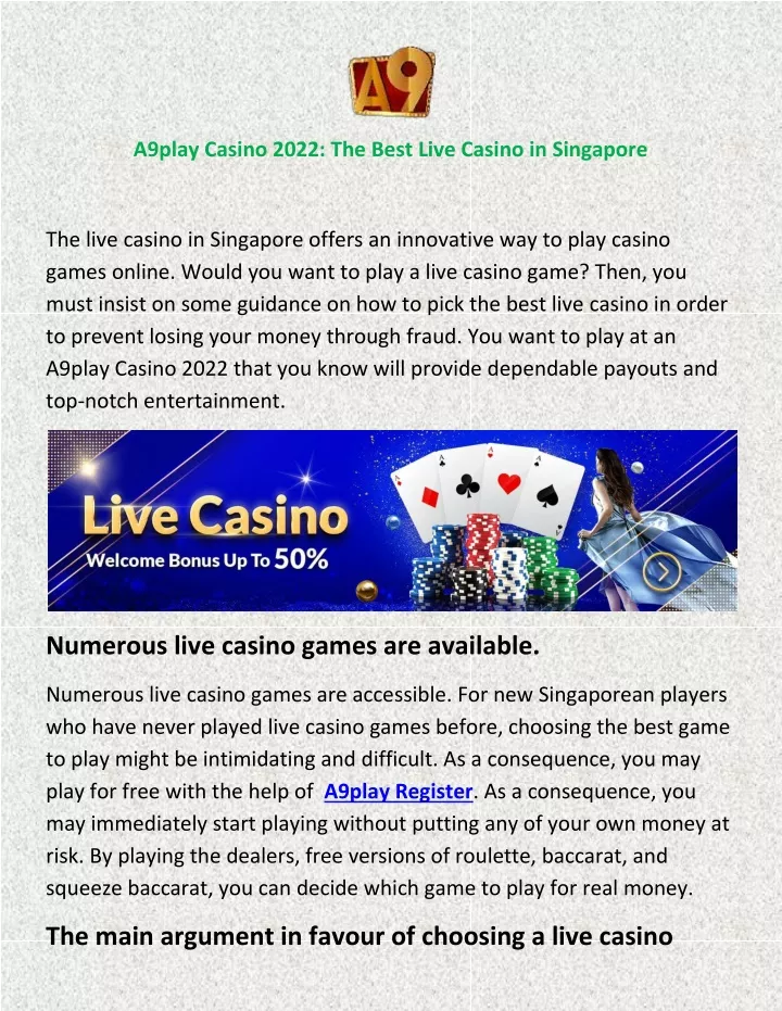 a9play casino 2022 the best live casino