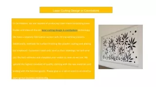laser cutting design in coimbatore