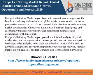 europe cell sorting market report global industry