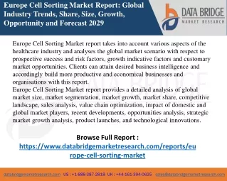 europe cell sorting market report global industry