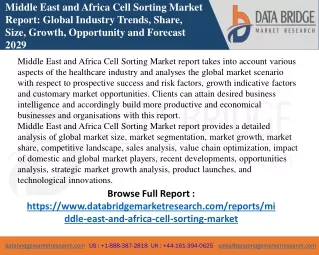 middle east and africa cell sorting market report