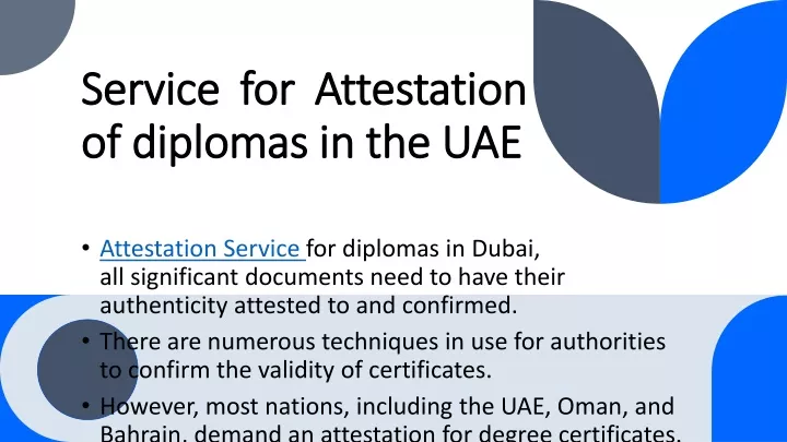 service for attestation of diplomas in the uae