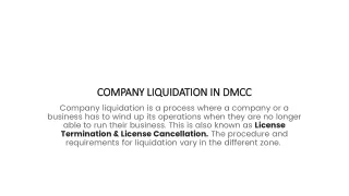 COMPANY LIQUIDATION IN DMCC