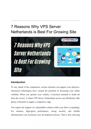 7 reasons why vps server netherlands is best