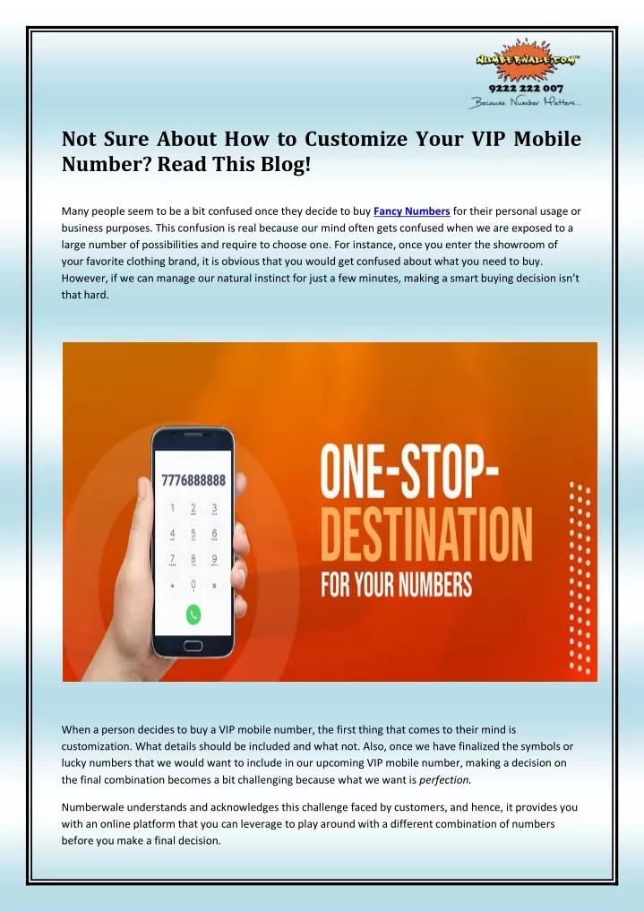 not sure about how to customize your vip mobile