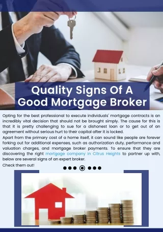 Quality Signs of a Good Mortgage Broker