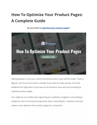 How To Optimize Your Product Pages_ A Complete Guide
