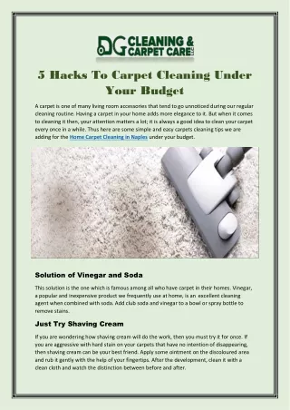 Best Company For Home Carpet Cleaning In Naples