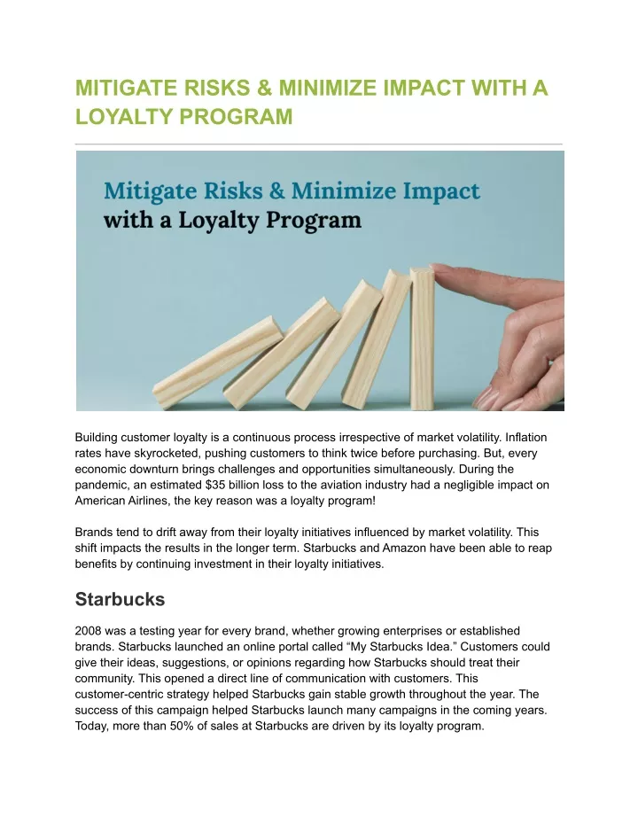 mitigate risks minimize impact with a loyalty