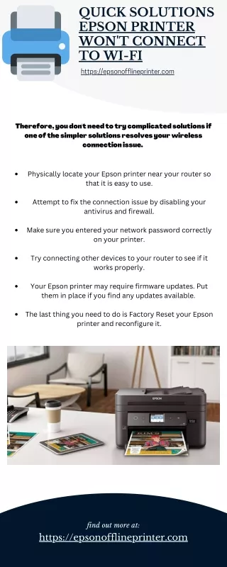 quick solutions epson printer won t connect