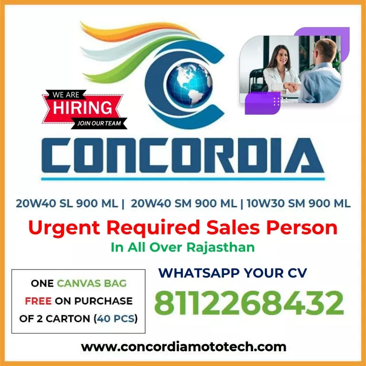 urgent required sales person in all over rajasthan