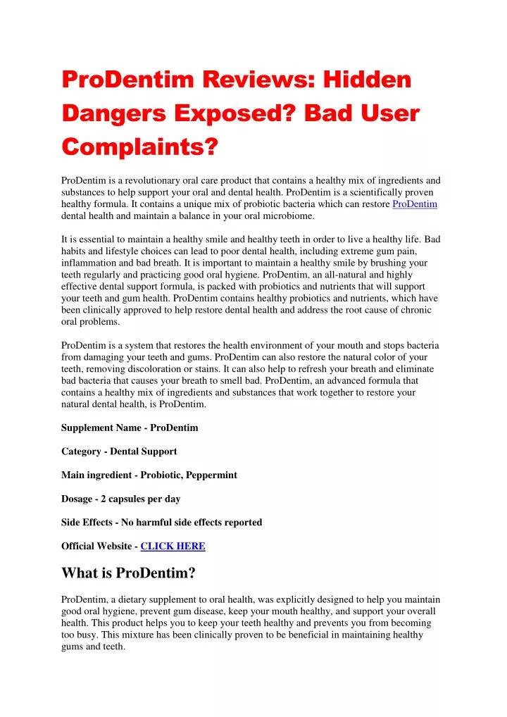 prodentim reviews hidden dangers exposed bad user