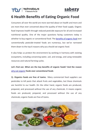6 Health Benefits of Eating Organic Food