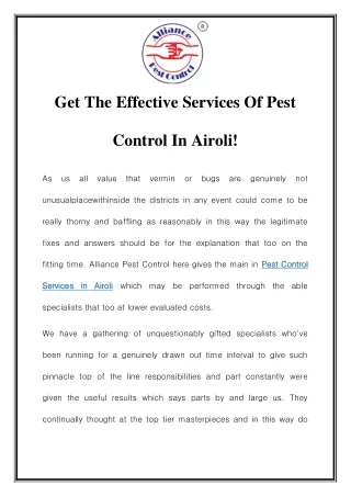 get the effective services of pest