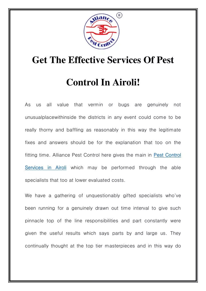 get the effective services of pest