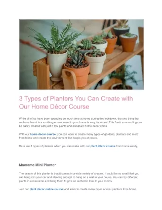 3 Types of Planters You Can Create with Our Home Décor Course