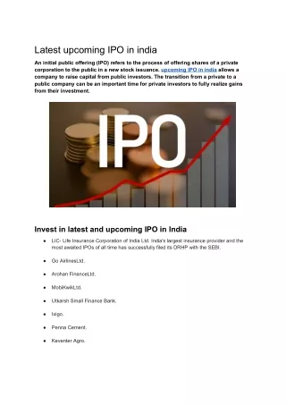 upcoming IPO in india