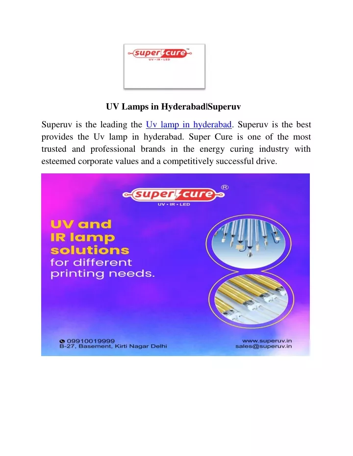 uv lamps in hyderabad superuv