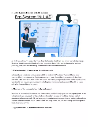 5 little known benefits of erp systems