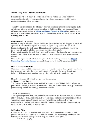 what exactly are haro seo techniques