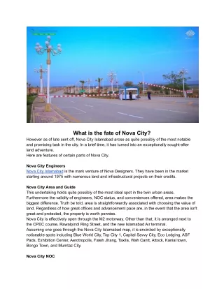 what is the fate of nova city