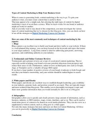types of content marketing to help your business