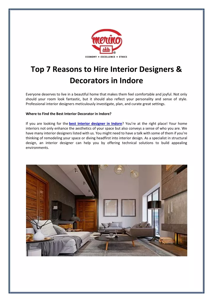 top 7 reasons to hire interior designers