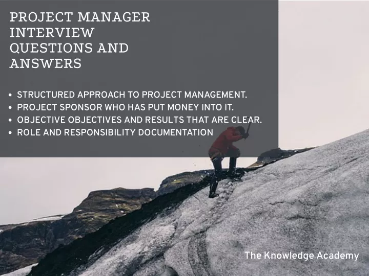 project manager interview questions and answers