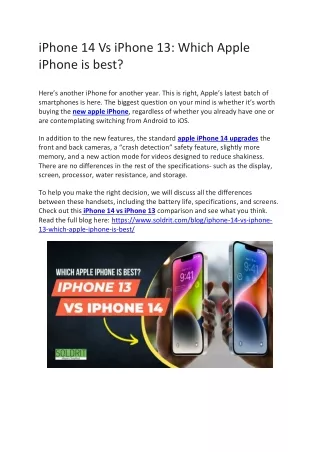 iphone 14 vs iphone 13 which apple iphone is best