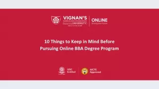10 Things to Keep in Mind Before Pursuing Online BBA Degree Program