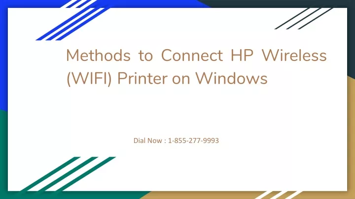 methods to connect hp wireless wifi printer on windows