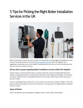 Boiler Installation Services in UK