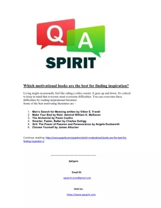 which motivational books are the best for finding