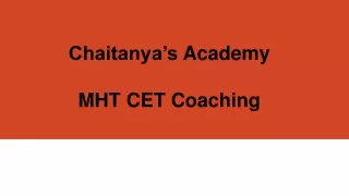 chaitanya s academy mht cet coaching