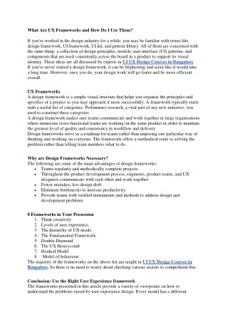 what are ux frameworks and how do i use them