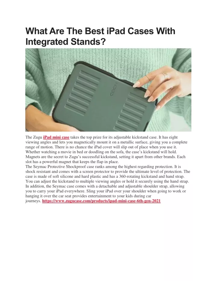 what are the best ipad cases with integrated