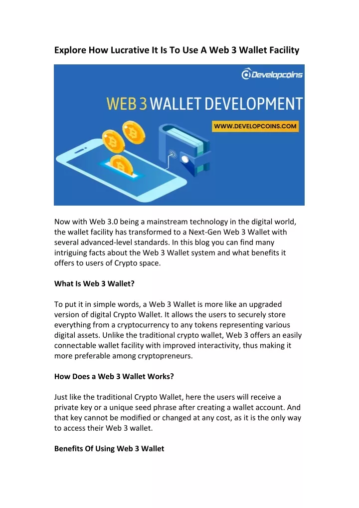 explore how lucrative it is to use a web 3 wallet