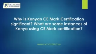 CE Mark CertificATION IN Kenya