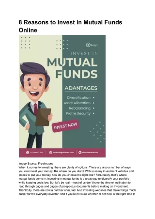 8 reasons to invest in mutual funds online
