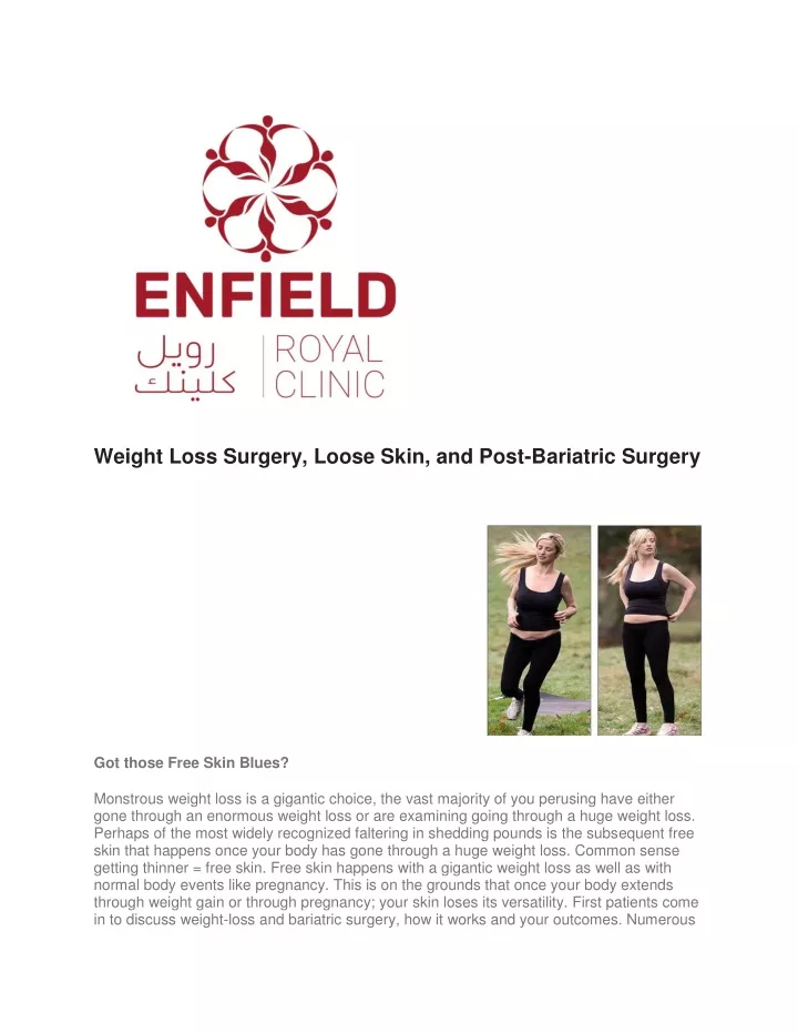 weight loss surgery loose skin and post bariatric