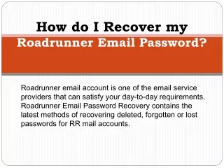 how do i recover my roadrunner email password