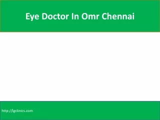 Eye Specialist In Omr