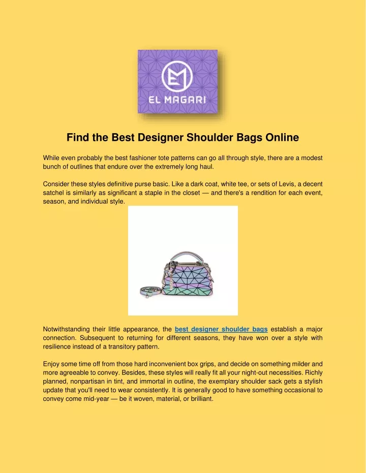 find the best designer shoulder bags online