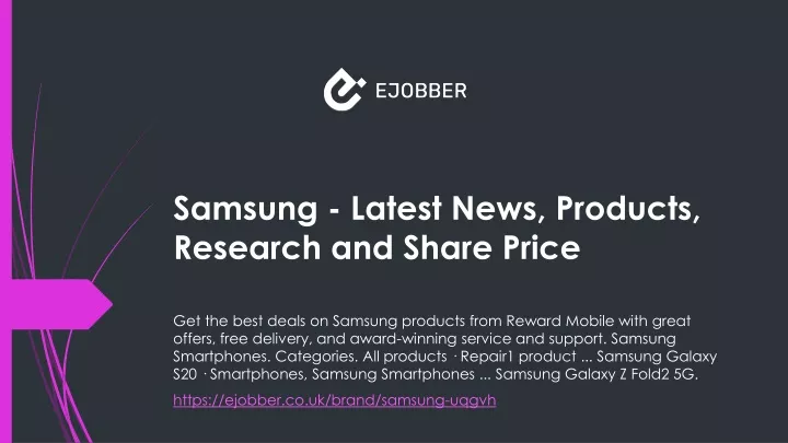 samsung latest news products research and share price