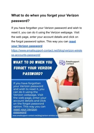 What to do when you forget your Verizon password